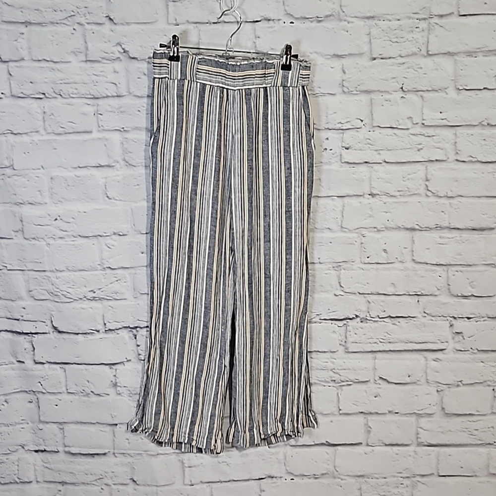 Indigo Rein split hem linen pants